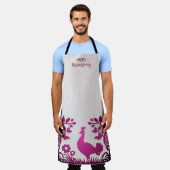 マゼンタ感謝祭トルコフローラエプロン エプロン (着用した状態)