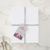 マゼンタ感謝祭トルコフローラギフトラベル ギフトタグ (より糸付き)