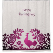 マゼンタ感謝祭トルコフローラシャワーカーテン シャワーカーテン (正面)