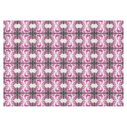 マゼンタ感謝祭トルコフローラテーブルクロス テーブルクロス (正面(横))