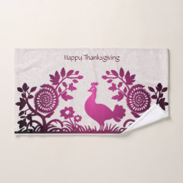 マゼンタ感謝祭トルコフローラハンドタオル ハンドタオル