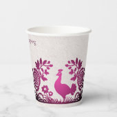 マゼンタ感謝祭トルコフローラ紙カップ 紙コップ (裏面)