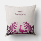マゼンタ感謝祭トルコフローラ装飾用クッション クッション (裏面)