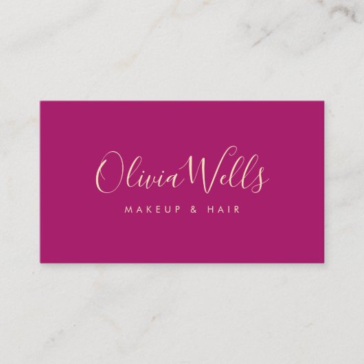 マゼンタ手書きスクリプトソーシャルメディアのアイコン 名刺 (正面)