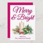 マゼンタ手書きスクリプメリートと明るさ シーズンカード (正面/裏面)