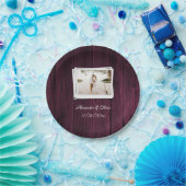 マゼンタ木製写真ブライダルシャワー紙プレート ペーパープレート (パーティー)