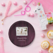 マゼンタ木製写真ブライダルシャワー紙プレート ペーパープレート (パーティー)