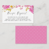 マゼンタ水彩紫陽花レシピリクエストカード 名刺 (正面/裏面)