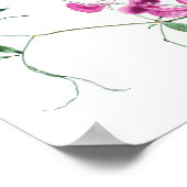 マゼンタ甘いエンドウマメの花の水色 ポスター (角)