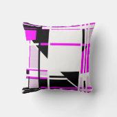 マゼンタ白黒薄紫幾何学模様 クッション (裏面)