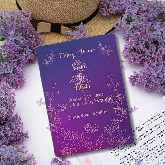 マゼンタ紫の線鮮やか付きフローラの保存 セーブザデート