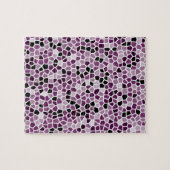 マゼンタ紫ピンクのステンドグラス模様 ジグソーパズル (横)