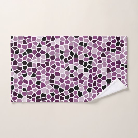 マゼンタ紫ピンクのステンドグラス模様 ハンドタオル (ハンドタオル)