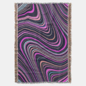 マゼンタ紫ピンクパターン スローブランケット (正面縦)