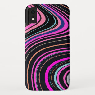 マゼンタ紫ピンク青パターン iPhone XRケース