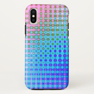 マゼンタ紫ピンク青パターン iPhone XSケース