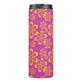 マゼンタ紫色の花シームレスパターン タンブラー (裏面)