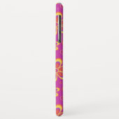 マゼンタ紫色の黄色い溝状の花のパターン Case-Mate iPhoneケース (裏面/左)