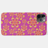 マゼンタ紫色の黄色い溝状の花のパターン Case-Mate iPhoneケース (裏面(横))