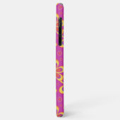 マゼンタ紫色の黄色い溝状の花のパターン Case-Mate iPhoneケース (裏面/左)