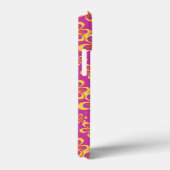 マゼンタ紫色の黄色い溝状の花のパターン Case-Mate iPhoneケース (裏面 / 右)