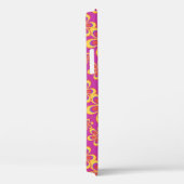 マゼンタ紫色の黄色い溝状の花のパターン Case-Mate iPhoneケース (裏面 / 右)