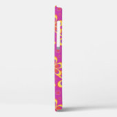 マゼンタ紫色の黄色い溝状の花のパターン Case-Mate iPhoneケース (裏面 / 左)