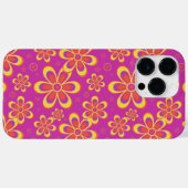 マゼンタ紫色の黄色い溝状の花のパターン Case-Mate iPhoneケース (裏面 (横))
