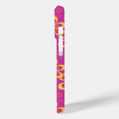 マゼンタ紫色の黄色い溝状の花のパターン Case-Mate iPhoneケース (裏面 / 左)