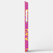 マゼンタ紫色の黄色い溝状の花のパターン Case-Mate iPhoneケース (裏面 / 左)