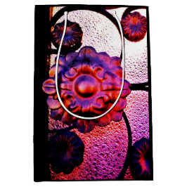 マゼンタ色の花 ミディアムペーパーバッグ