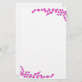 マゼンタ色の花 便箋 (正面/裏面)