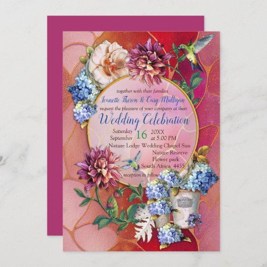 マゼンタ色Viva 2023 招待状 (正面/裏面)