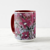マゼンタ花コーヒーマグ マグカップ (正面左)