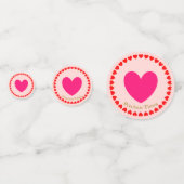 マゼンタ赤いハート コンフェッティ (正面)