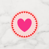 マゼンタ赤いハート コンフェッティ (スモール正面)