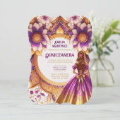 マゼンタ金ゴールドキンセアニラドレスプリンセススウィート16 招待状 (スタンド正面)