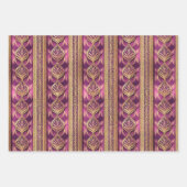 マゼンタ金ゴールドクリスマスパターン#12#25#27 ID1009 ラッピングペーパーシート (正面)