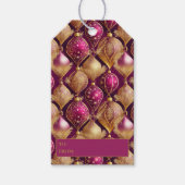 マゼンタ金ゴールドクリスマスパターン#12 ID1009 ギフトタグ (正面)