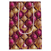 マゼンタ金ゴールドクリスマスパターン#12 ID1009 ミディアムペーパーバッグ (裏面)