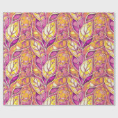 マゼンタ金ゴールドクリスマスパターン#21 ID1009 ラッピングペーパー (フラット)