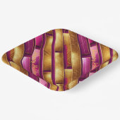 マゼンタ金ゴールドクリスマスパターン#28 ID1009 ペーパープレート (傾斜あり)