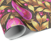 マゼンタ金ゴールドクリスマスパターン#29 ID1009 ラッピングペーパー (ロールコーナー)