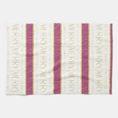 マゼンタ金ゴールドクリスマスパターン#35 ID1009 キッチンタオル (横)