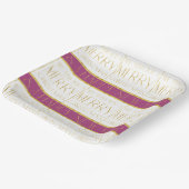 マゼンタ金ゴールドクリスマスパターン#35 ID1009 ペーパープレート (傾斜あり)