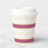 マゼンタ金ゴールドクリスマスパターン#35 ID1009 紙コップ (裏面)