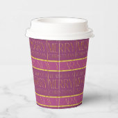 マゼンタ金ゴールドクリスマスパターン#35b ID1009 紙コップ (右)