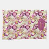 マゼンタ金ゴールドクリスマスパターン#6 ID1009 キッチンタオル (横)