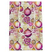 マゼンタ金ゴールドクリスマスパターン#6 ID1009 ミディアムペーパーバッグ (裏面)