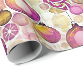 マゼンタ金ゴールドクリスマスパターン#6 ID1009 ラッピングペーパー (ロールコーナー)